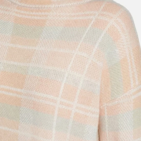 Lou and Grey crew neck sweater, peach/grey vertical stripes. Size Small - Picture 4 of 6